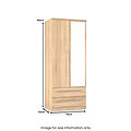 Bramwell Double Mirrored Wardrobe w Drawers Oak from Roseland Furniture