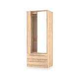 Bramwell Double Mirrored Wardrobe w Drawers Oak from Roseland Furniture