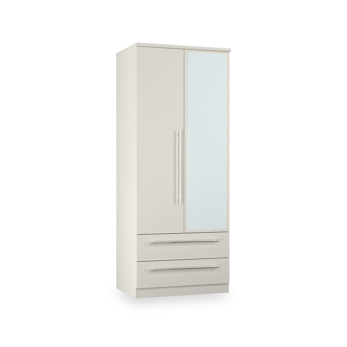 Bramwell Double Mirrored Wardrobe w Drawers Grey from Roseland Furniture