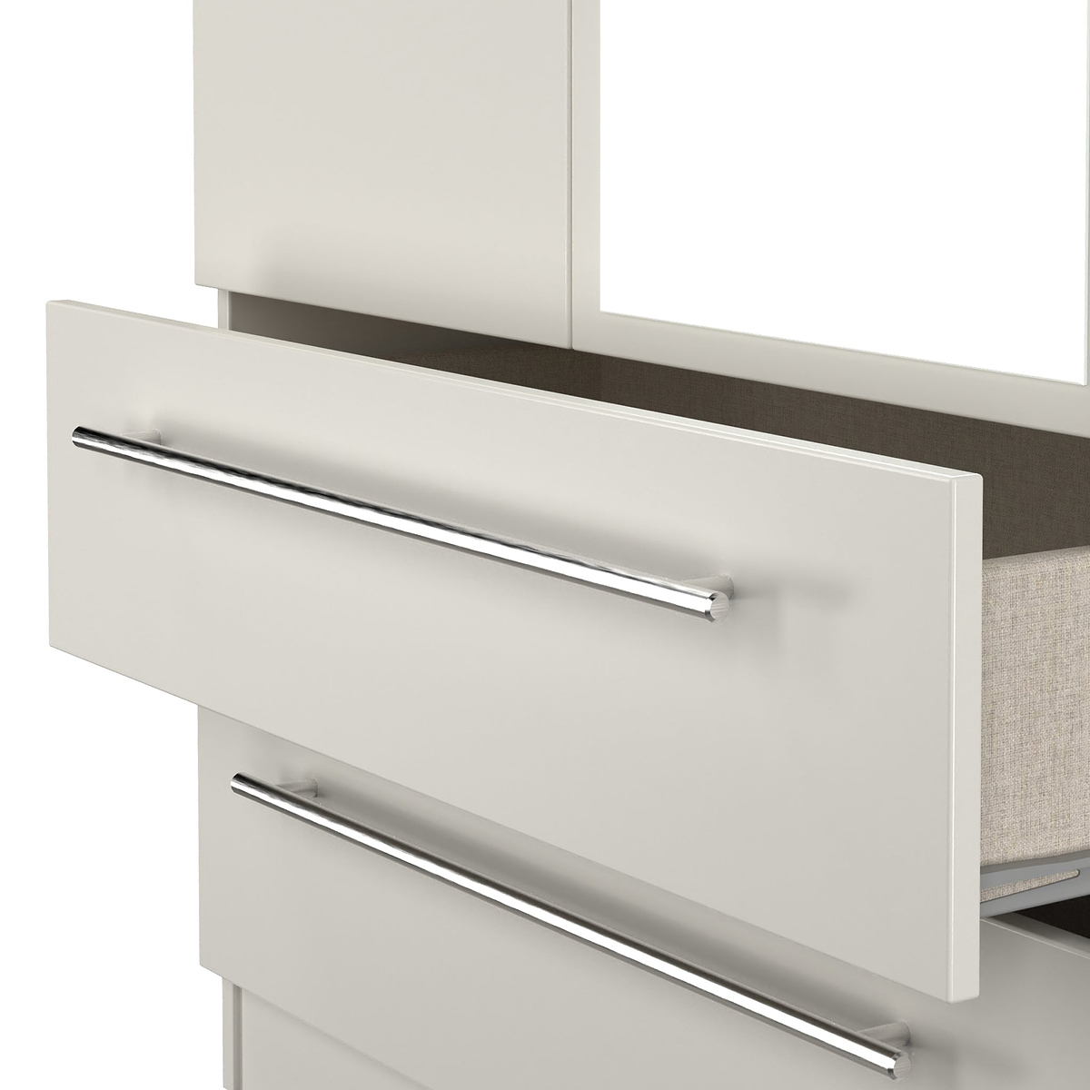 Bramwell Double Mirrored Wardrobe w Drawers Grey from Roseland Furniture