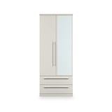 Bramwell Double Mirrored Wardrobe w Drawers Grey from Roseland Furniture