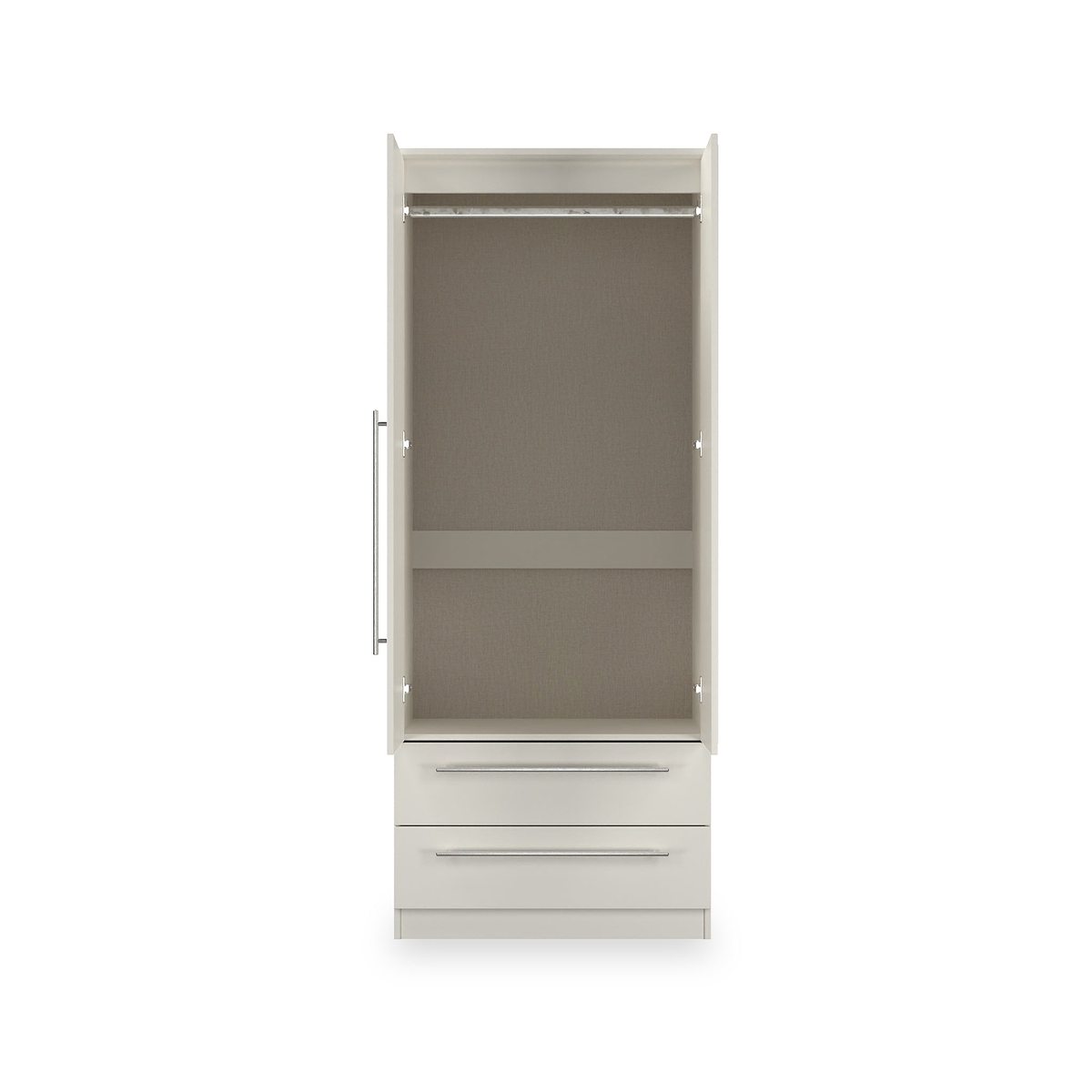 Bramwell Double Mirrored Wardrobe w Drawers Grey from Roseland Furniture