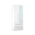 Bramwell Double Mirrored Wardrobe w Drawers White from Roseland Furniture