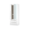 Bramwell Double Mirrored Wardrobe w Drawers White from Roseland Furniture