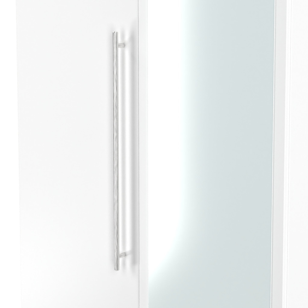 Bramwell Double Mirrored Wardrobe w Drawers White from Roseland Furniture