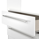Bramwell Double Mirrored Wardrobe w Drawers White from Roseland Furniture