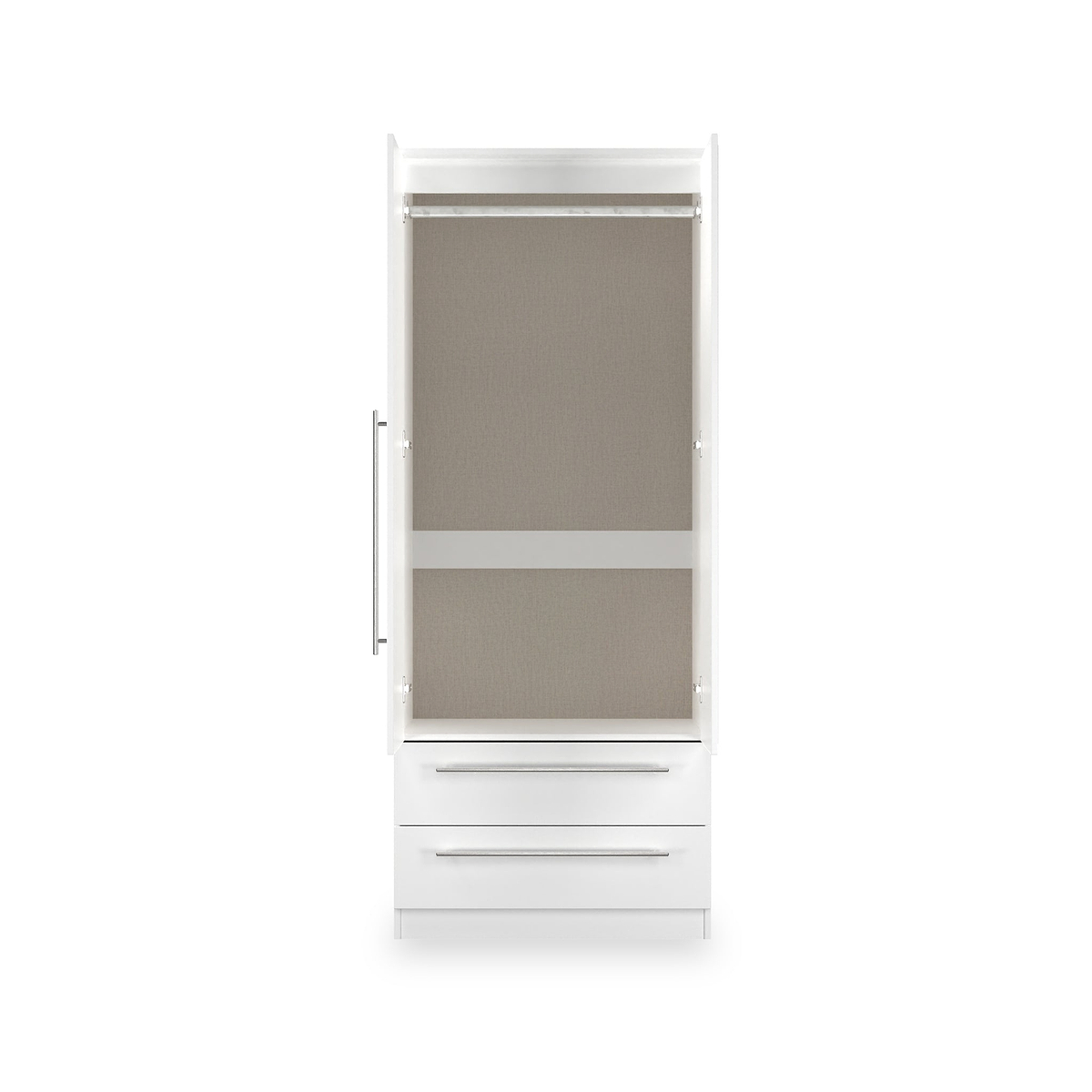 Bramwell Double Mirrored Wardrobe w Drawers White from Roseland Furniture