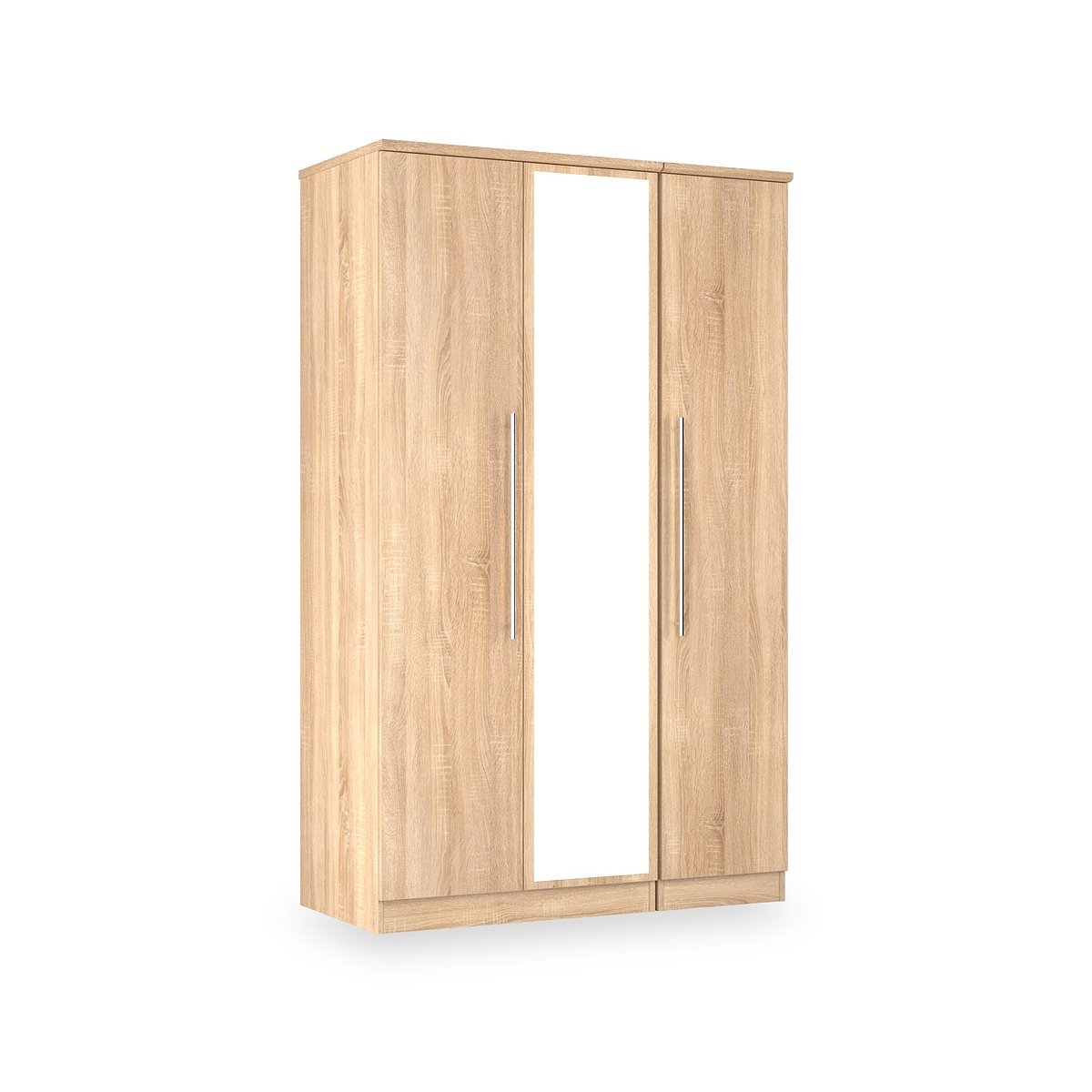 Bramwell Triple Mirrored Wardrobe Oak from Roseland Furniture