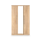 Bramwell Triple Mirrored Wardrobe Oak from Roseland Furniture