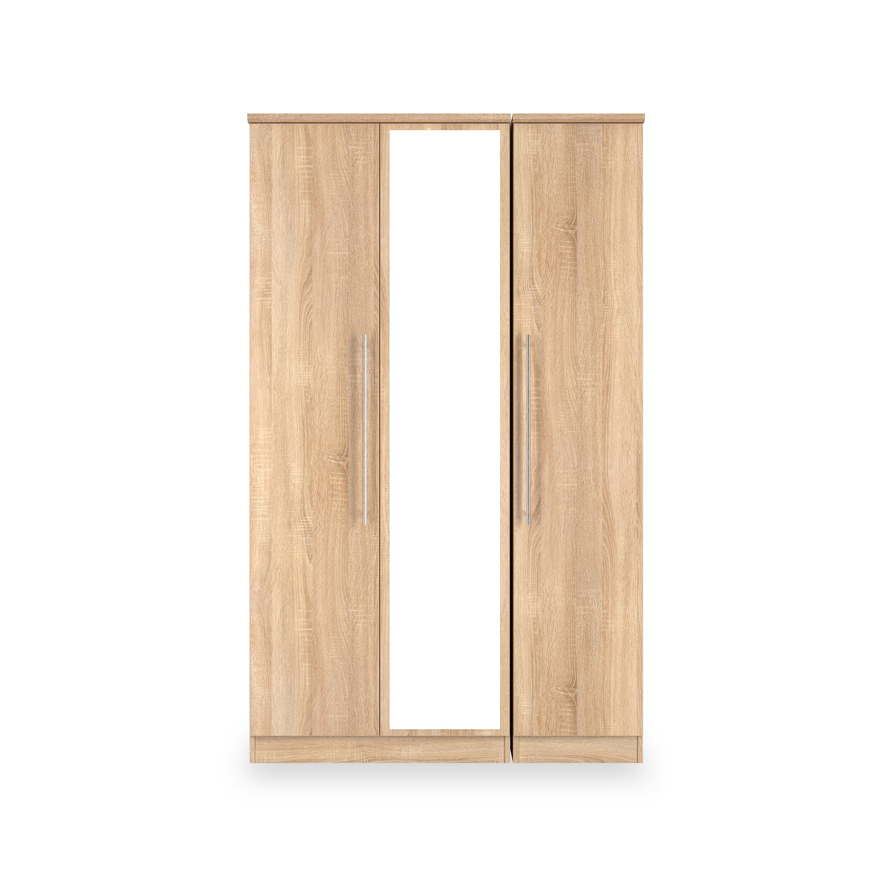 Bramwell Triple Mirrored Wardrobe Oak from Roseland Furniture