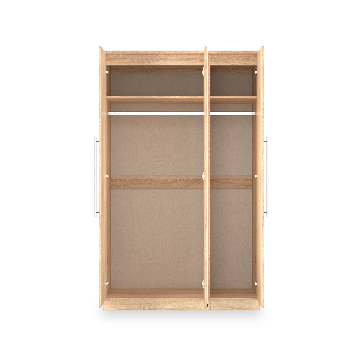 Bramwell Triple Mirrored Wardrobe Oak from Roseland Furniture