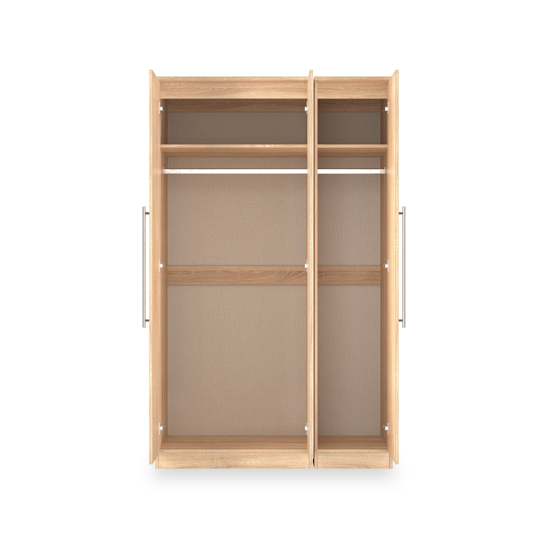 Bramwell Triple Mirrored Wardrobe Oak from Roseland Furniture