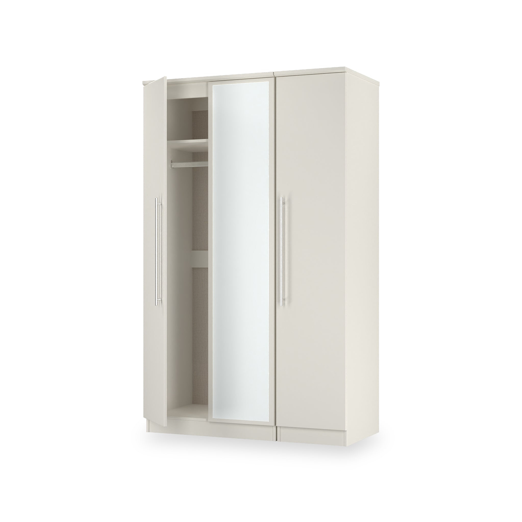 Bramwell Triple Mirrored Wardrobe Grey from Roseland Furniture