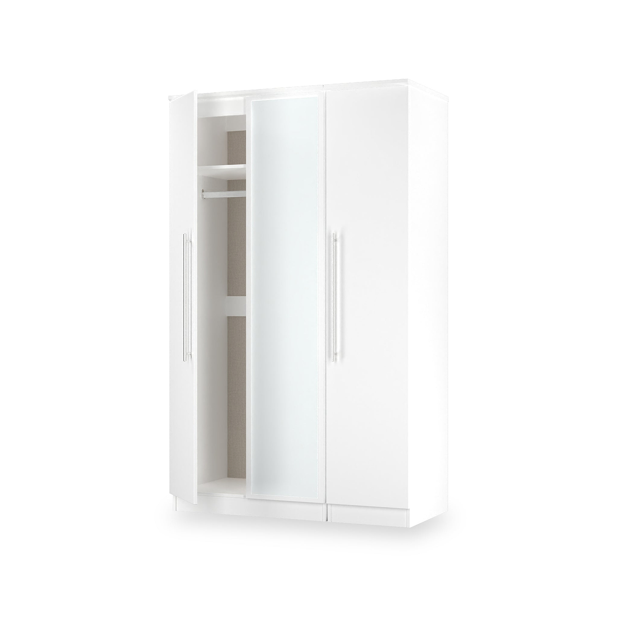 Bramwell Triple Mirrored Wardrobe White from Roseland Furniture