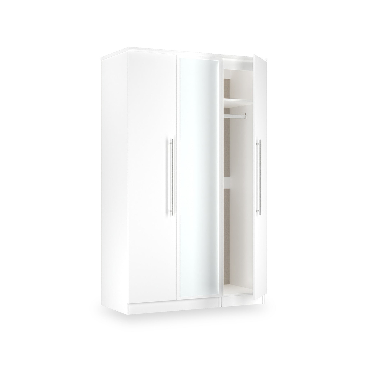 Bramwell Triple Mirrored Wardrobe White from Roseland Furniture