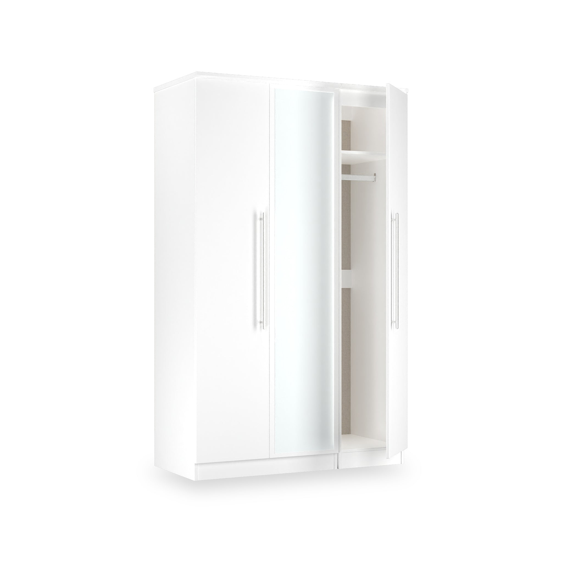 Bramwell Triple Mirrored Wardrobe White from Roseland Furniture