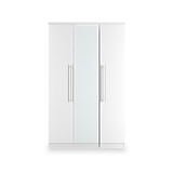 Bramwell Triple Mirrored Wardrobe White from Roseland Furniture