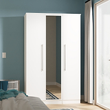 Bramwell Triple Mirrored Wardrobe White from Roseland Furniture