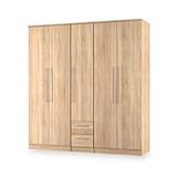 Bramwell 5 Door Wardrobe Oak from Roseland Furniture