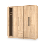 Bramwell 5 Door Wardrobe Oak from Roseland Furniture