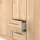 Bramwell 5 Door Wardrobe Oak from Roseland Furniture