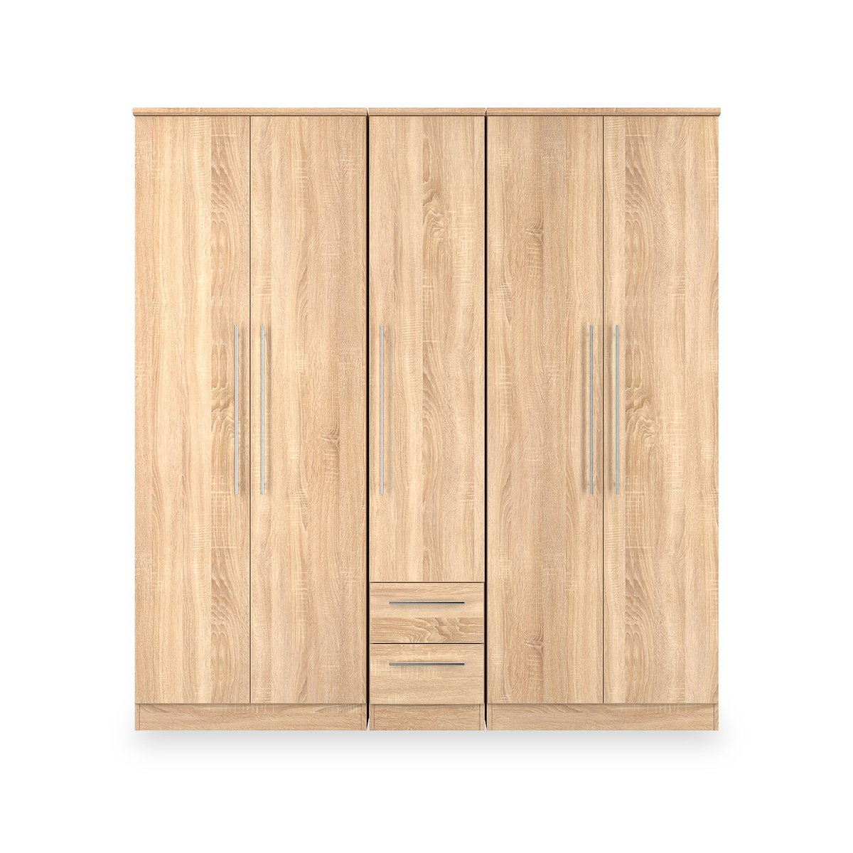 Bramwell 5 Door Wardrobe Oak from Roseland Furniture