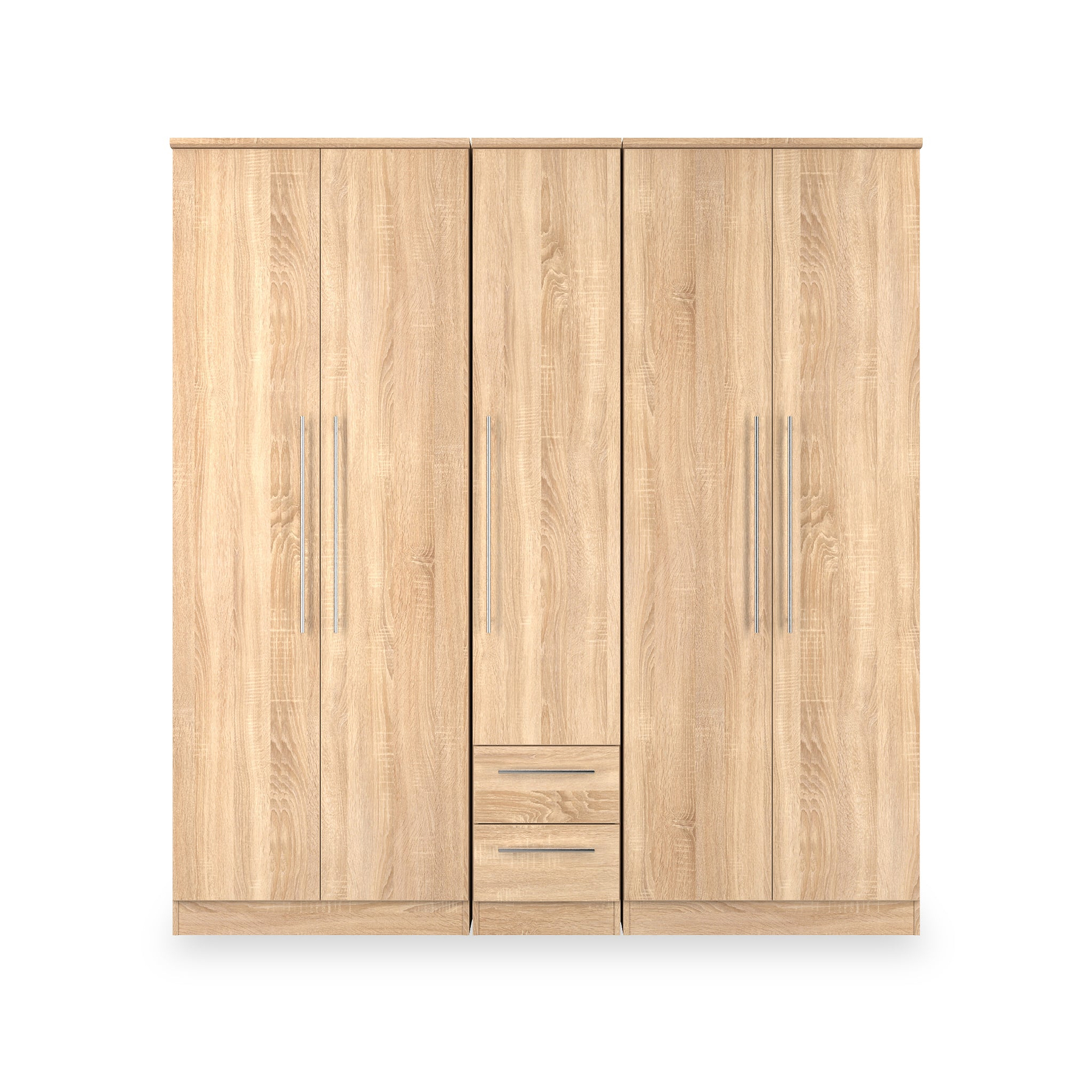 Bramwell 5 Door Wardrobe Oak from Roseland Furniture