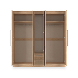 Bramwell 5 Door Wardrobe Oak from Roseland Furniture