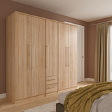 Bramwell 5 Door Wardrobe Oak from Roseland Furniture