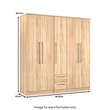 Bramwell 5 Door Wardrobe Oak from Roseland Furniture
