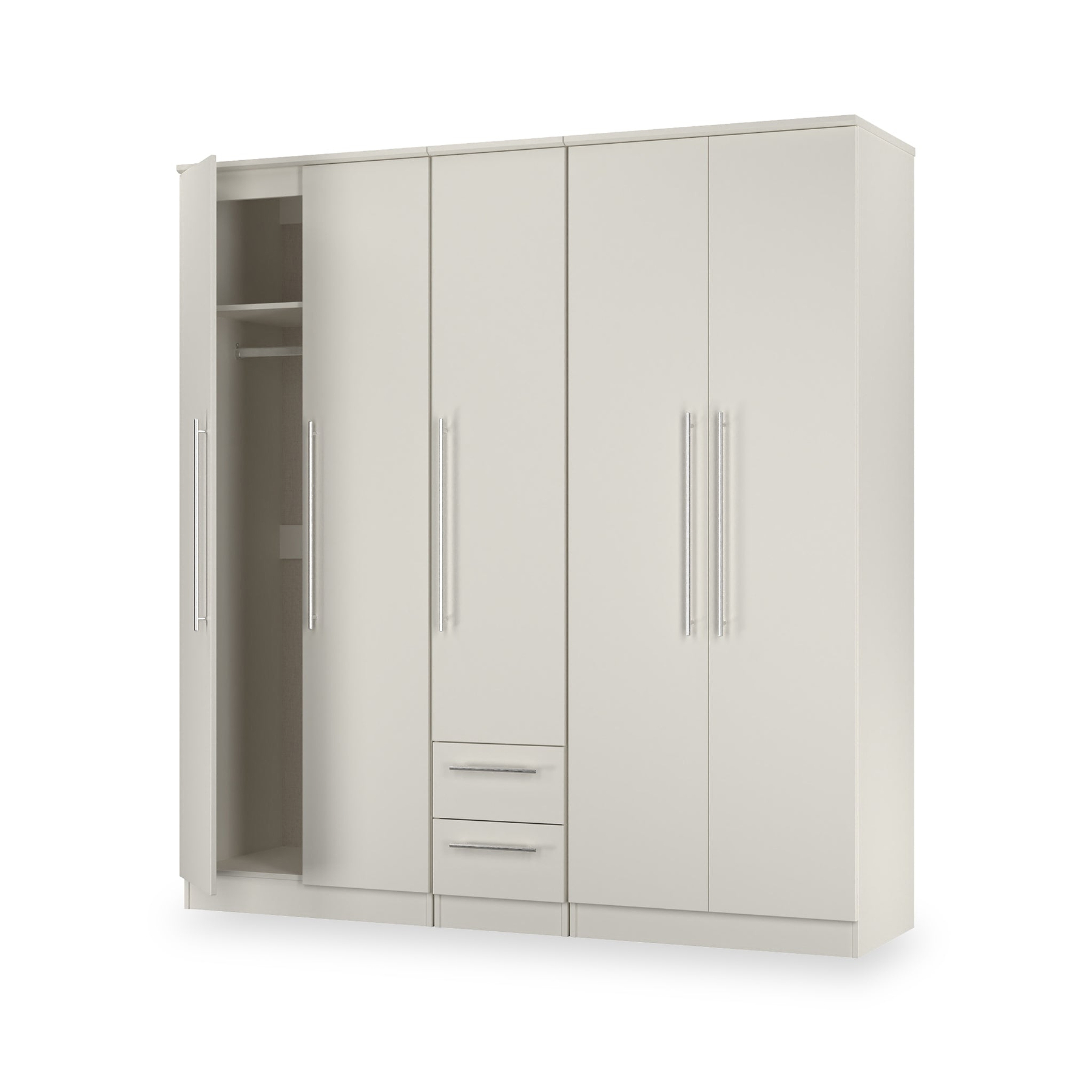 Bramwell 5 Door Wardrobe Grey from Roseland Furniture