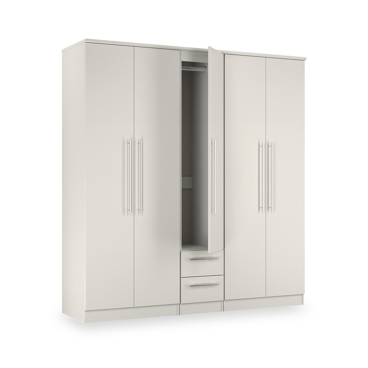 Bramwell 5 Door Wardrobe Grey from Roseland Furniture
