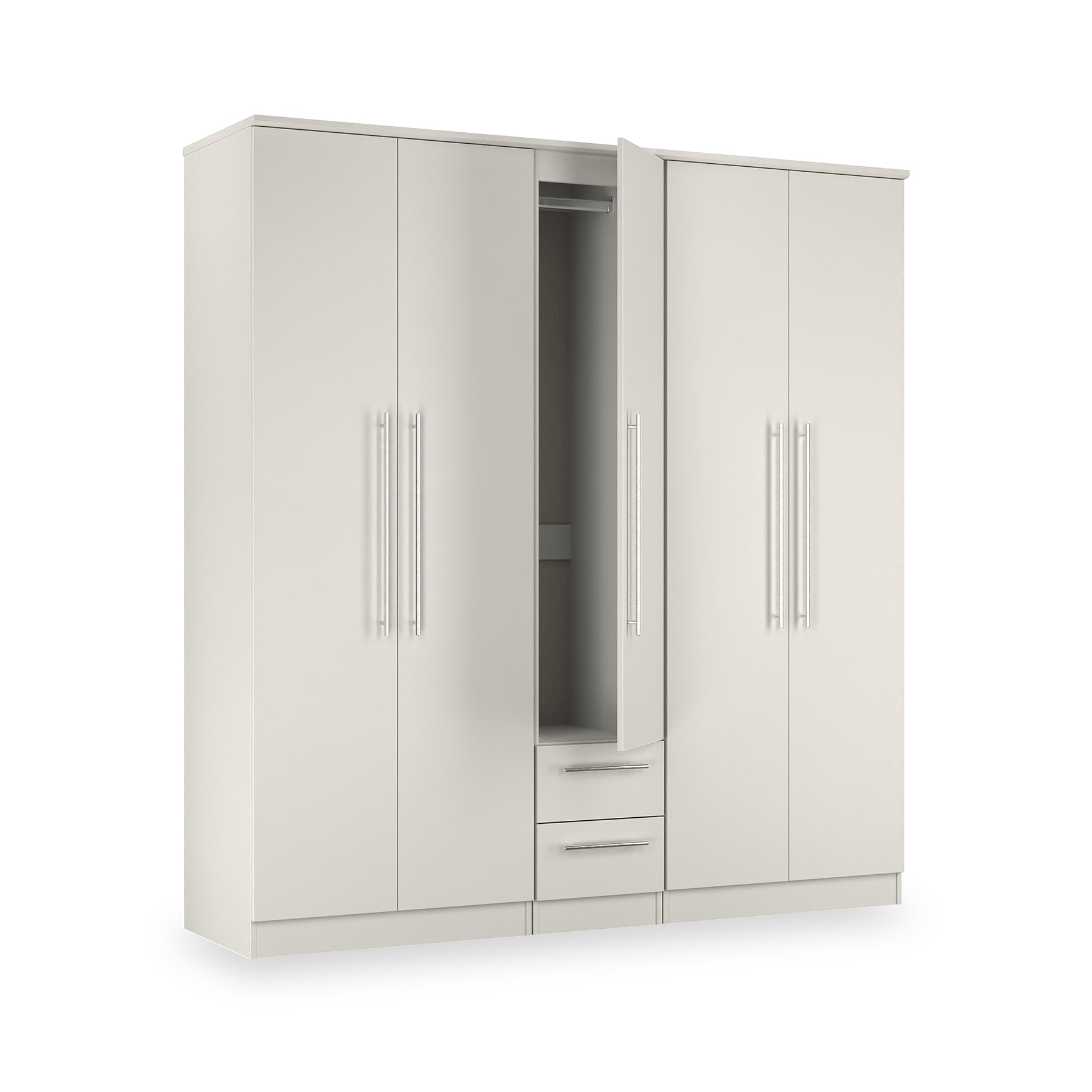 Bramwell 5 Door Wardrobe Grey from Roseland Furniture