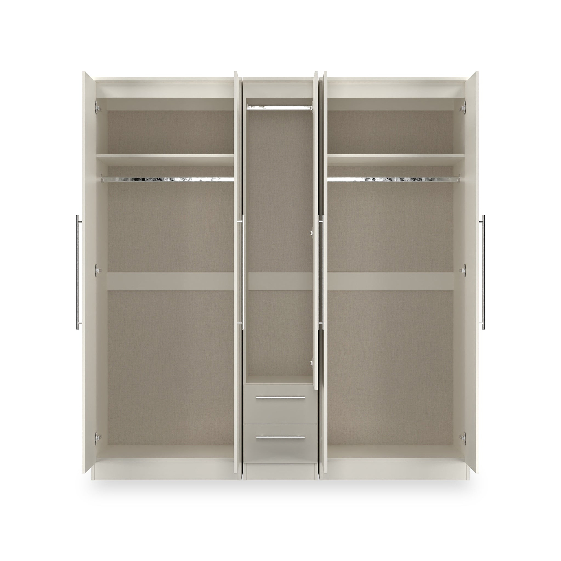 Bramwell 5 Door Wardrobe Grey from Roseland Furniture