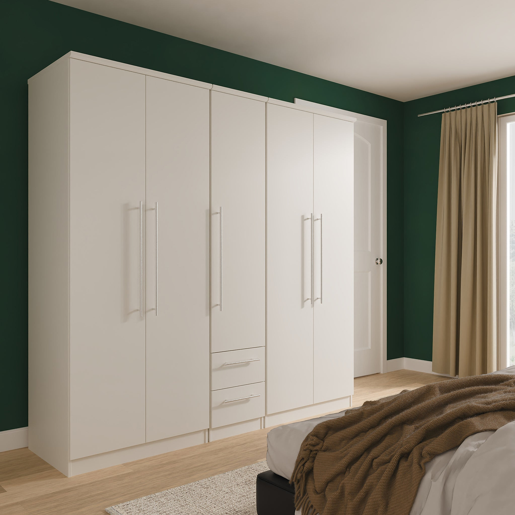 Bramwell 5 Door Wardrobe Grey from Roseland Furniture