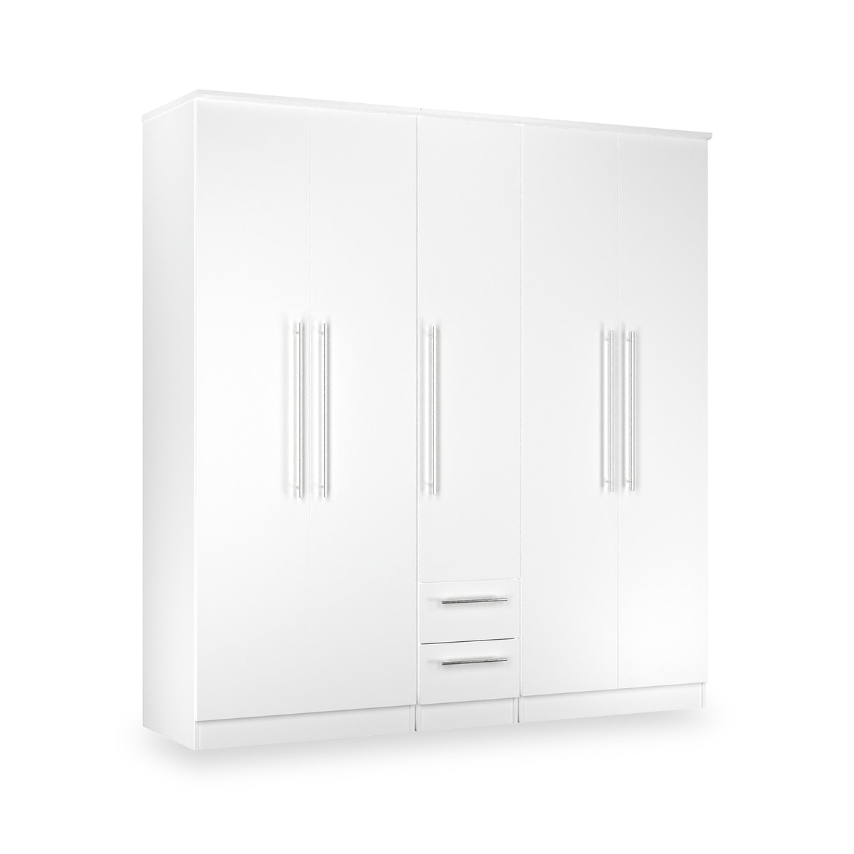 Bramwell 5 Door Wardrobe White from Roseland Furniture