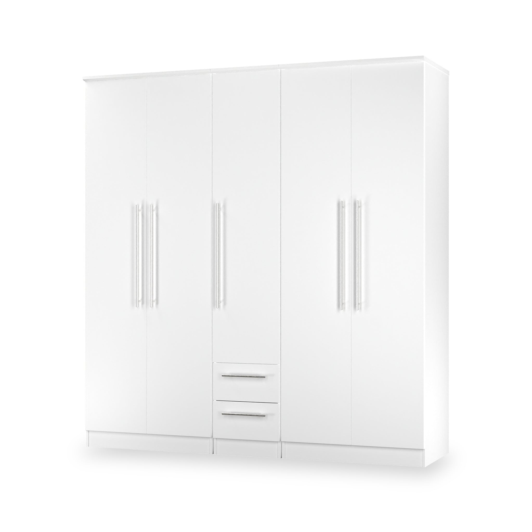 Bramwell 5 Door Wardrobe White from Roseland Furniture