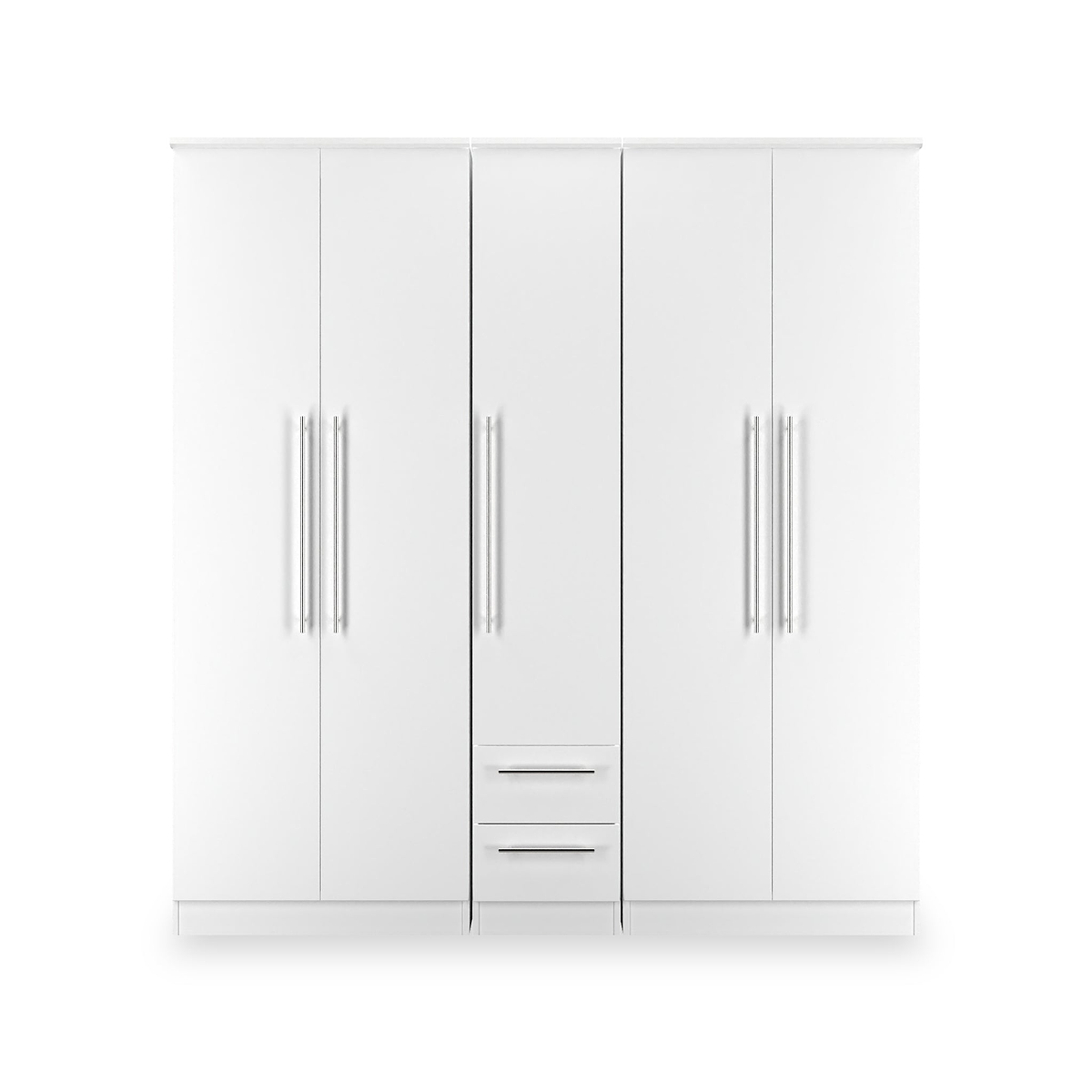 Bramwell 5 Door Wardrobe White from Roseland Furniture