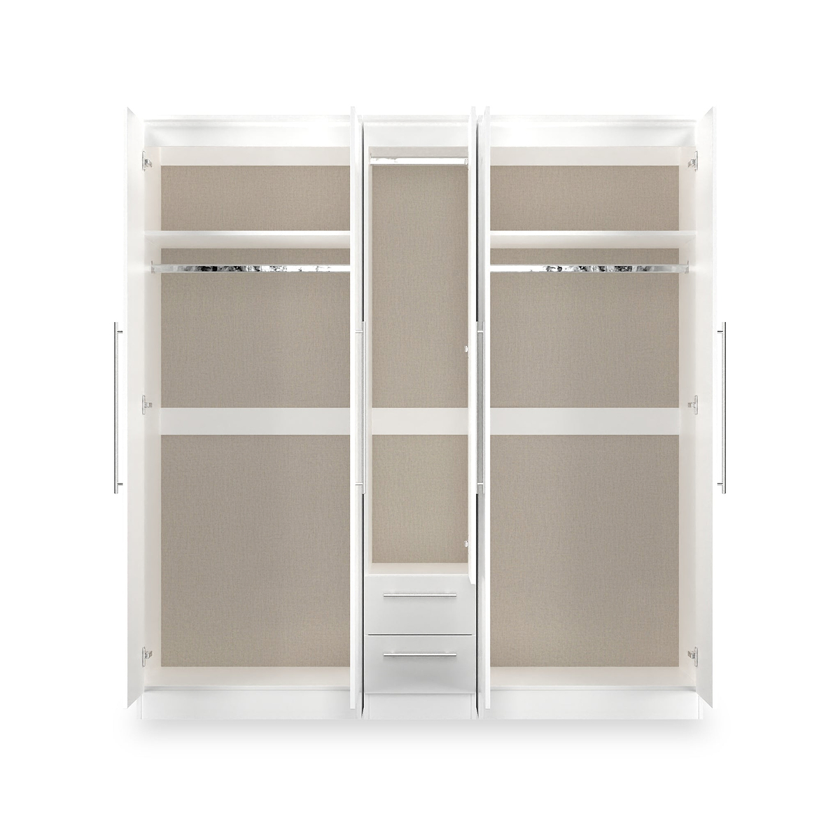 Bramwell 5 Door Wardrobe White from Roseland Furniture