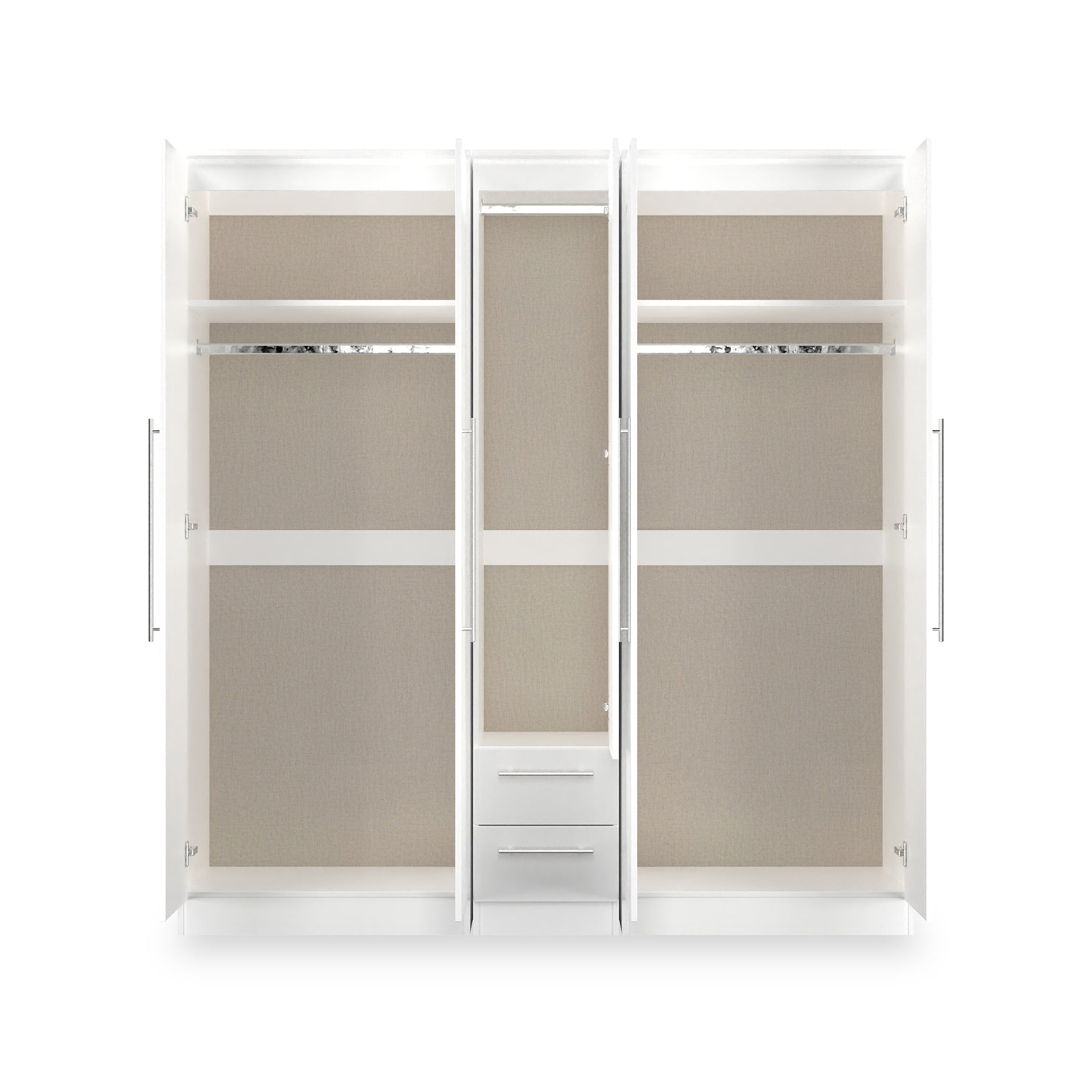Bramwell 5 Door Wardrobe White from Roseland Furniture
