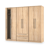 Bramwell 6 Door Wardrobe Oak from Roseland Furniture