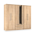 Bramwell 6 Door Wardrobe Oak from Roseland Furniture