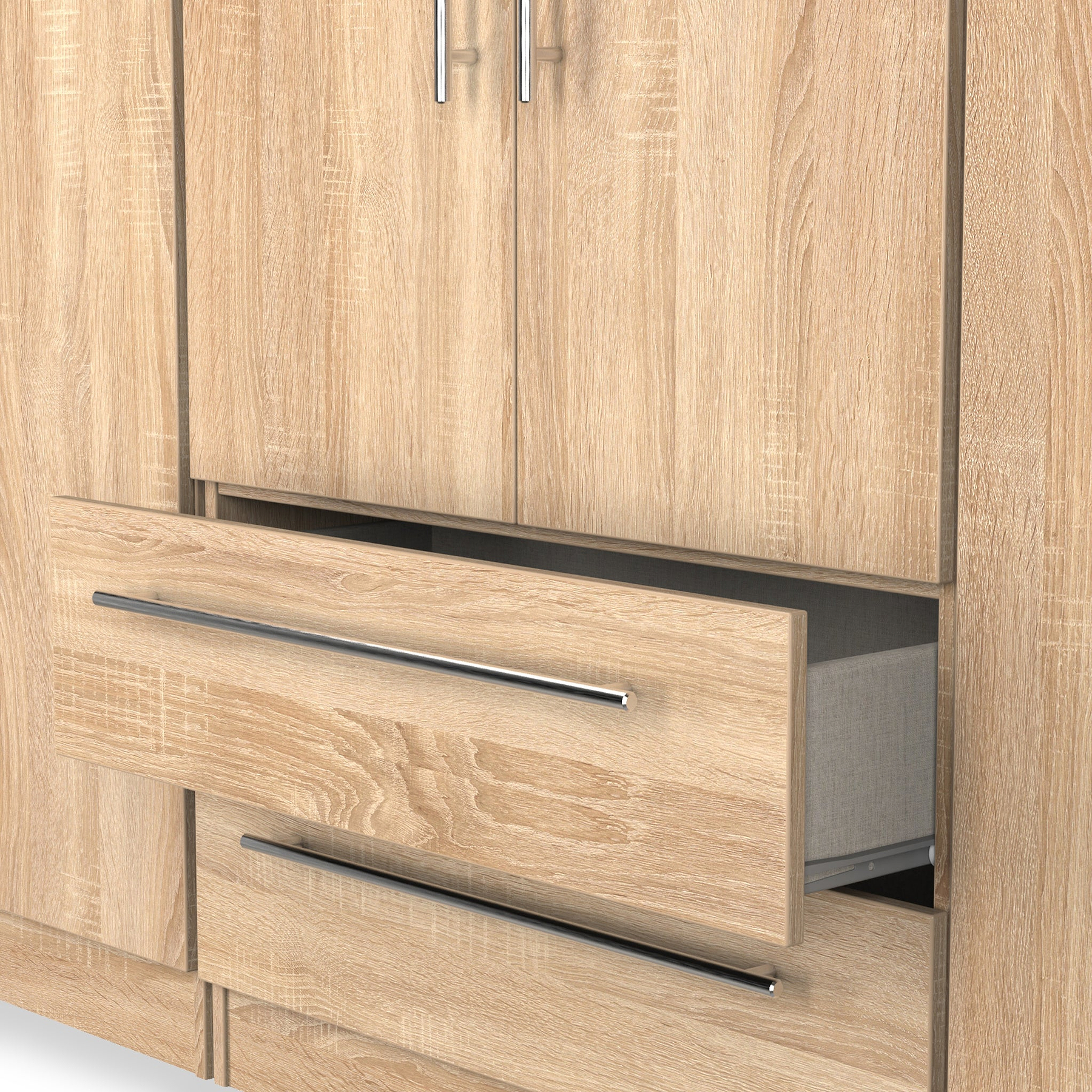 Bramwell 6 Door Wardrobe Oak from Roseland Furniture