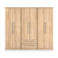 Bramwell 6 Door Wardrobe Oak from Roseland Furniture