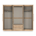 Bramwell 6 Door Wardrobe Oak from Roseland Furniture