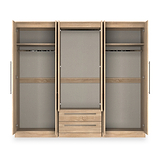 Bramwell 6 Door Wardrobe Oak from Roseland Furniture