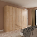 Bramwell 6 Door Wardrobe Oak from Roseland Furniture