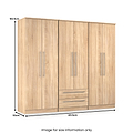 Bramwell 6 Door Wardrobe Oak from Roseland Furniture