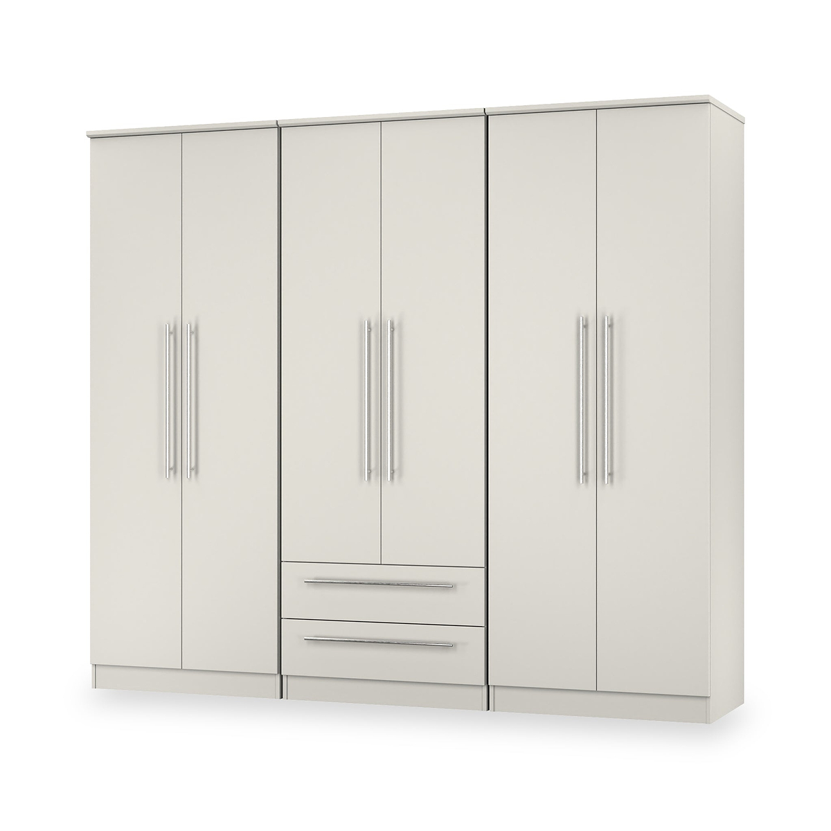Bramwell 6 Door Wardrobe Grey from Roseland Furniture