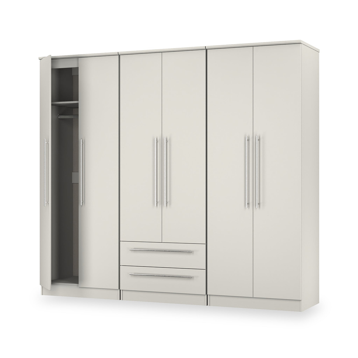 Bramwell 6 Door Wardrobe Grey from Roseland Furniture